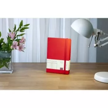 Ежедневник недатированный А5, 136 листов OXFORD, на резинке, обложка искусственная кожа, сменный блок, ляссе, блок 70 г/м2, красный