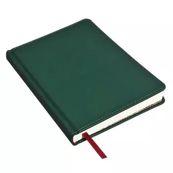 Ежедневник недатированный А5, 136 листов VELVET INDEX, твёрдая обложка, искусственная кожа, ламинация Soft Touch, ляссе, тонированный блок 70 г/м2, тёмно-зелёный