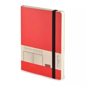 Ежедневник недатированный А5, 136 листов VINCENT, обложка искусственная кожа, красный