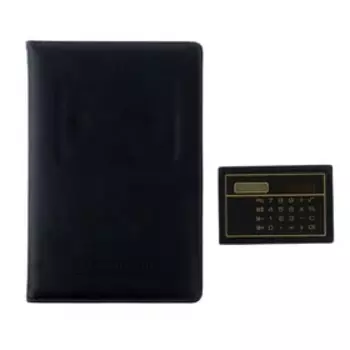 Ежедневник недатированный А5, 140 листов в клетку, с калькулятором, обложка кожзам МИКС