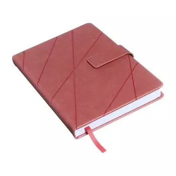 Ежедневник недатированный А5, 144 листов "Лиль", твердый переплет с магнитным клапаном, искусственная кожа, блинтовое тиснение, белый офсет 80 г/м, розовый