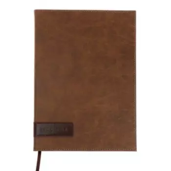 Ежедневник недатированный А5+, 160 листов "Честер", твёрдая обложка, искусственная кожа, блинтовое тиснение, аппликация, тонированный блок 70 г/м2, коричневый