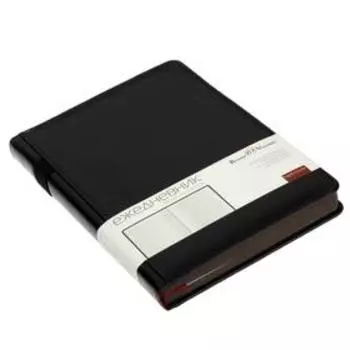 Ежедневник недатированный А5, 160 листов POLO NEW, твёрдая обложка, искусственная кожа, чёрный