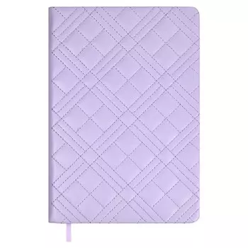 Ежедневник недатированный А5, 164 листа ESCALADA, твёрдый переплёт с поролоном, искусственная кожа "Лайка", стёганая строчка, кремовый офсет 70 г/м, сиреневый