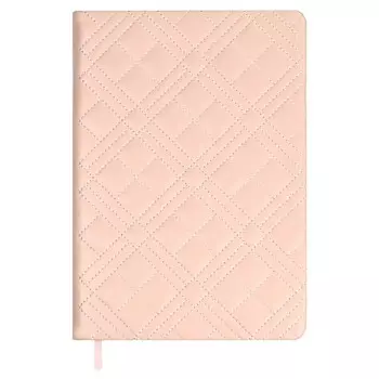 Ежедневник недатированный А5, 164 листа ESCALADA, твёрдый переплёт с поролоном, искусственная кожа "Лайка", стёганая строчка, кремовый офсет 70 г/м, розовый