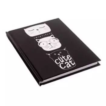Ежедневник недатированный А6, 80 листов "Крутые кошки", твёрдая обложка, блок офсет
