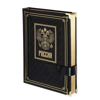 Ежедневник полудатированный А5+, 192 листа ESCALADA, твёрдый переплёт с поролоном, искусственная кожа "Сариф", блинтовое тиснение, металлические уголки, тиснение фольгой, кремовый офсет 80 г/м, чёрный