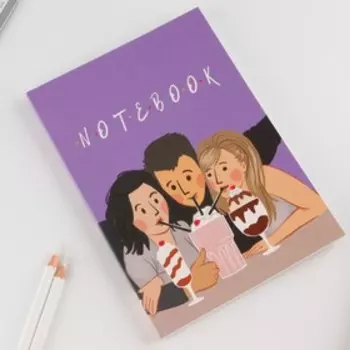 Ежедневник в тонкой обложке А5, 80 листов NOTEBOOK friends