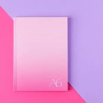 Ежедневник в тонкой обложке А6, 52 листа «Розовый градиент»