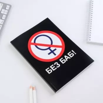 Ежедневник в тонкой обложке «Без баб» А5, 80 листов