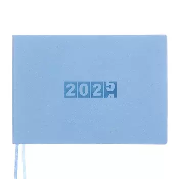 Еженедельник датированный 2025 года 181х127мм, мягкая обложка, искуственная кожа, 64 листа, ESCALADA, блок 70, голубой