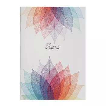 Еженедельник недатированный А5, 56 листов в линию "Нежные листья", обложка мелованный картон, глянцевая ламинация