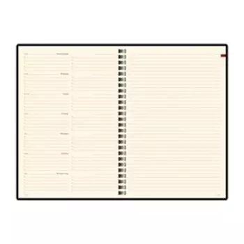 Еженедельник недатированный А5, 64 листа на гребне CONCEPT, обложка искусственная кожа, красный