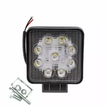 Фара противотуманная GE-WSQ009F (SL30) "OFF - Road", 9 диодов, 27 Вт, рассеиваемый свет, алюминиевый корпус, пылевлагозащищенный, 105х28х125 мм, 12/24 В