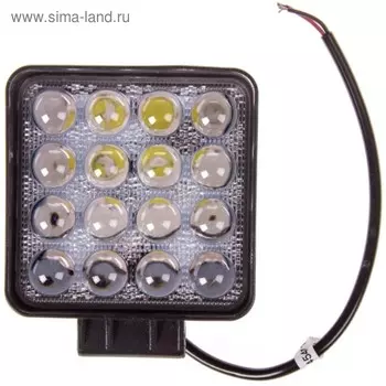 Фара светодиодная Skyway OFF ROAD, 12 В/24 В, 48 Вт, 6000 К, 16 диодов, дальний, 10х105 мм