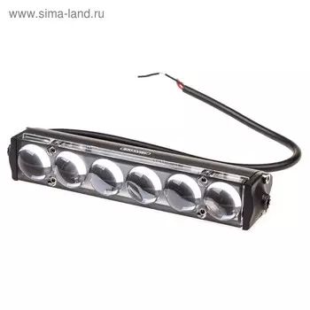 Фара светодиодная Skyway OFF ROAD, прямоугольная, 12 В/24 В, 18 Вт, 6000 К, 6 диодов, 181х27 мм