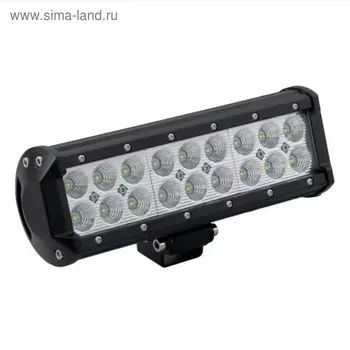 Фара светодиодная Skyway OFF ROAD, прямоугольная, 12 В/24 В, 54 Вт, 18 диодов, 227*70 мм