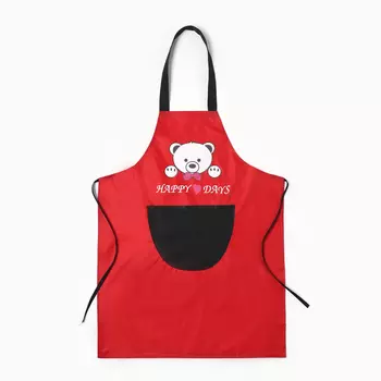 Фартук детский Этель Bear 44*60см, цв. красный, 100% п/э