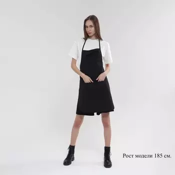 Фартук для мастера, с карманами, 6583(±1) см, чёрный