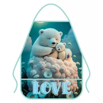 Фартук для труда 490 х 390 мм, (рост 116-146), ФДТ-3 "Медвежата", бирюзовый