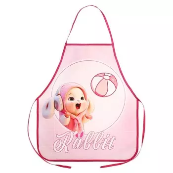 Фартук для труда 540 х 460 мм, (рост 140-160), ФДТ-33 "Зайчик с мячиком", розовый