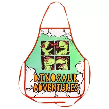 Фартук для труда 540 х 460 мм, (рост 140-160), ФДТ-33 "DINOSAUR", зелёный/оранжевый