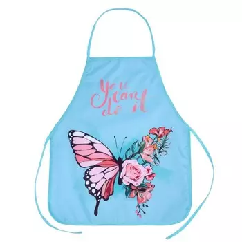 Фартук для труда 540 х 460 мм, (рост 122-158) ФДТ-33,"Бабочка" бирюзовый