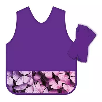 Фартук для труда (накидка) + нарукавники, 568 х 405/250 х 160 мм, (рост 116-146), ФН-1 "Бабочки"