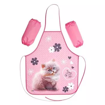 Фартук для труда + нарукавники, 535 х 445/240 х 145 мм, размер M (рост 122-158), ФН 41-20 "Мур-мур"