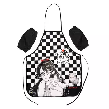 Фартук для труда + нарукавники, 535 х 445/240 х 145 мм, размер M (рост 122-158), ФН 41-20 "Капибара и друзья"