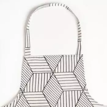 Фартук Доляна 60х70см, Тренд бел, 100%пэ, рогожка 200 гр/м