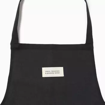 Фартук «Доляна. Душевная кухня», чёрный, 6070 см, рогожка, 100% хлопок