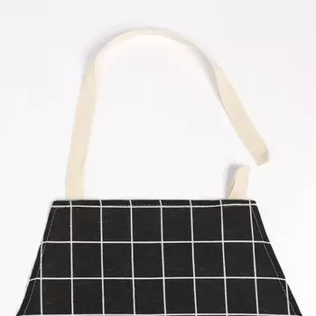 Фартук Экономь и Я «Клетка», чёрный, 5670 ± 4 см, 100% хл, рогожка