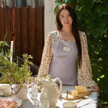 Фартук «Этель» ECO, тёмно-серый, 6070 см, 70% хлопок, 30% лён, 190 г/м