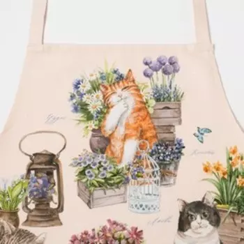 Фартук «Этель. Уютные коты», 6070 см, 100% хлопок, саржа 190 г/м