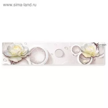 Фартук кухонный МДФ PANDA Белые цветы, 0221