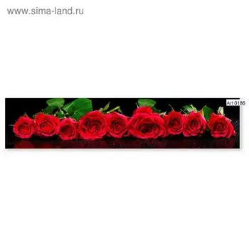 Фартук кухонный МДФ PANDA Красные розы , 0186