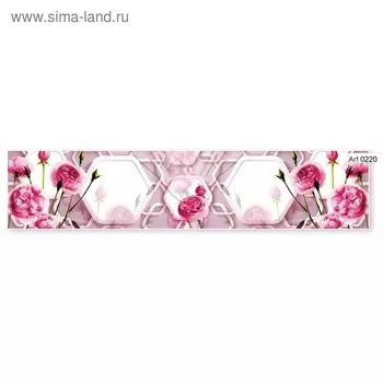 Фартук кухонный МДФ PANDA Розовые розы, 0220