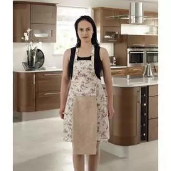 Фартук кухонный с салфеткой, размер 30x50 см, цвет бежевый