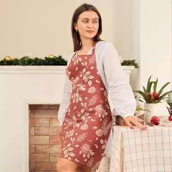 Фартук новогодний "Этель" "New Year's plants" 60х70 см, 100% хл, рогожка 186 г/м2