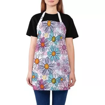 Фартук кухонный с фотопринтом «Цветочные узоры», регулируемый, размер OS