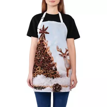 Фартук кухонный с фотопринтом «Фигурная ель», регулируемый, размер OS