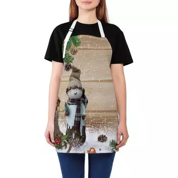 Фартук кухонный с фотопринтом «Обаятельный снеговик», регулируемый, размер OS