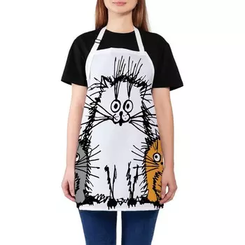 Фартук кухонный с фотопринтом «Мохнатые коты», регулируемый, размер OS