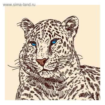 Фасад "Галерея", крем, рисунок Снежный барс