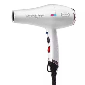 Фен парикмахерский Artero Inferno Light, 2000 Вт, 2 режима, 2 скорости, 2 насадки, шнур 3 м 939936