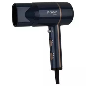 Фен Pioneer HD-1800, 1400 Вт, 2 скорости, 3 режима, 1 насадка, чёрный
