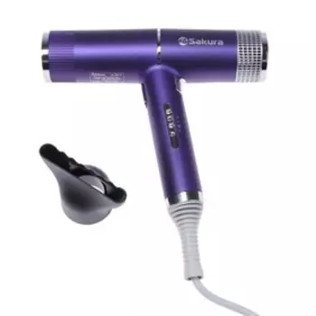 Фен Sakura SA-4051V, 1600 Вт, 3 скорости, 3 темп. режима, концентратор, фиолетовый