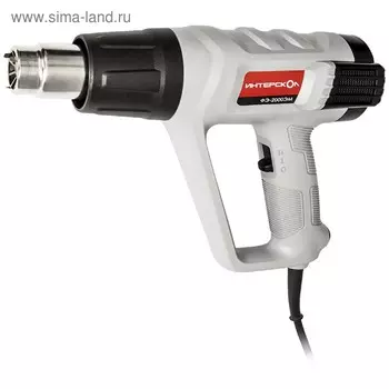 Фен технический «ИНТЕРСКОЛ» ФЭ-2000ЭМ, 2000 Вт, 50-600 °С, 300/500 л/мин, ЖК дисплей