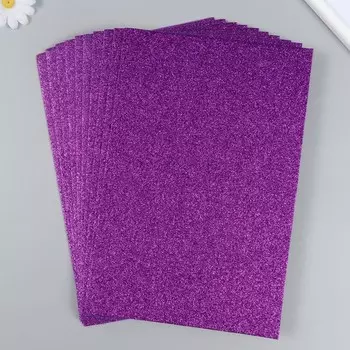Фетр глиттерный 20х30 см 2 мм, фиолетовый